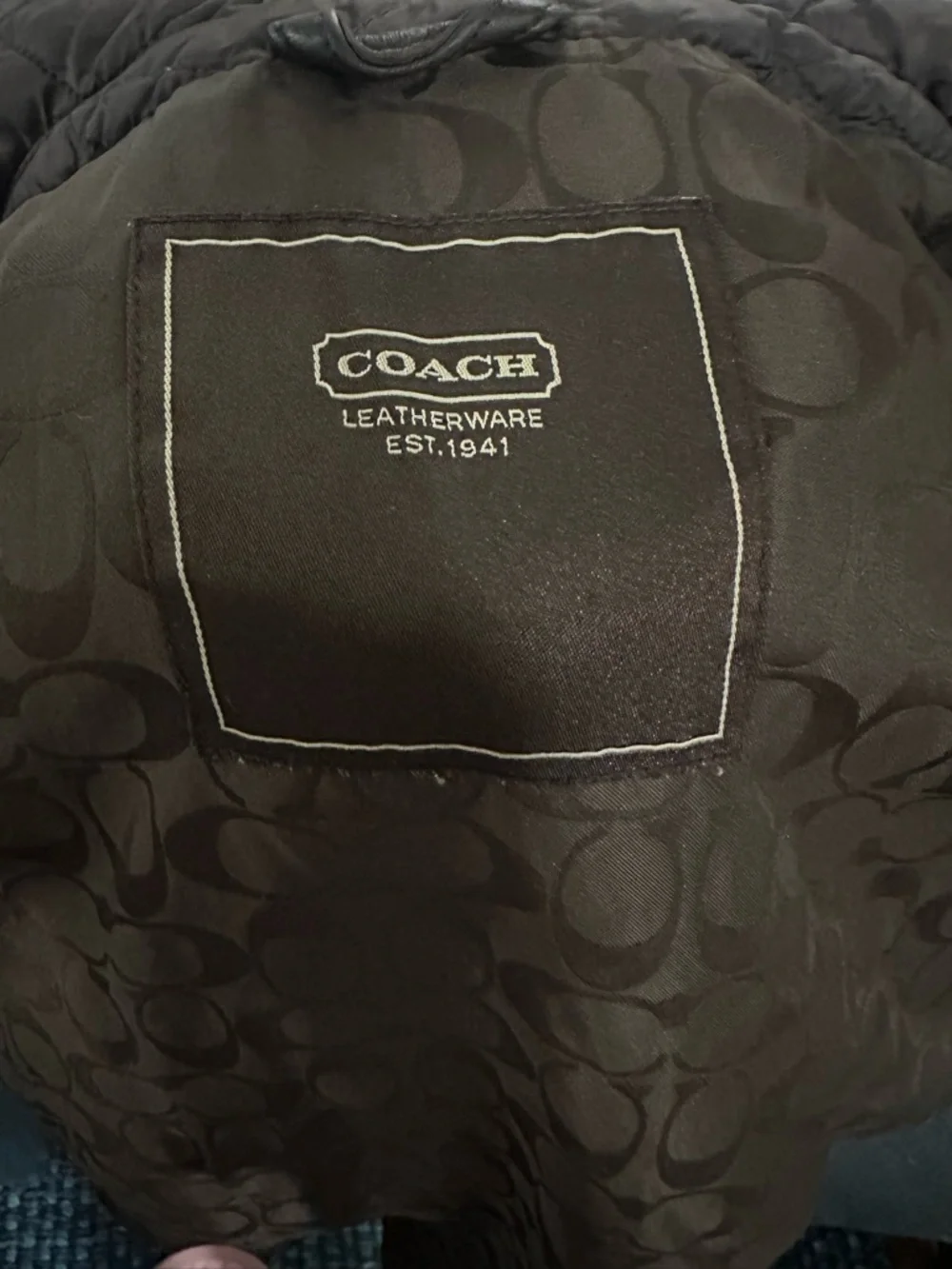 Coach Quilted Brown Diamond-Stitch Puffer Jacket